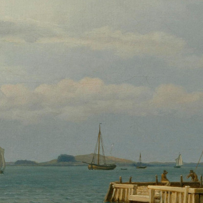 Veduta Verso Koster Dal Molo Di Kallehave Christoffer Wilhelm Eckersberg cwe102 quadro stampato su tela