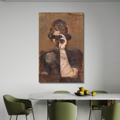 Donna Con Binocolo Da Teatro Cyprián Majerník cmj38 quadro stampato su tela