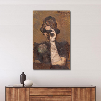 Donna Con Binocolo Da Teatro Cyprián Majerník cmj38 quadro stampato su tela