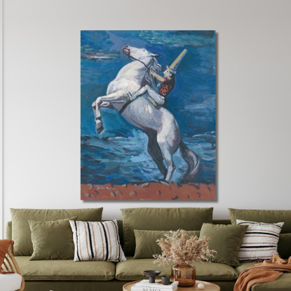 Cavaliere Sulla Riva Del Mare Cyprián Majerník cmj66 quadro stampato su tela