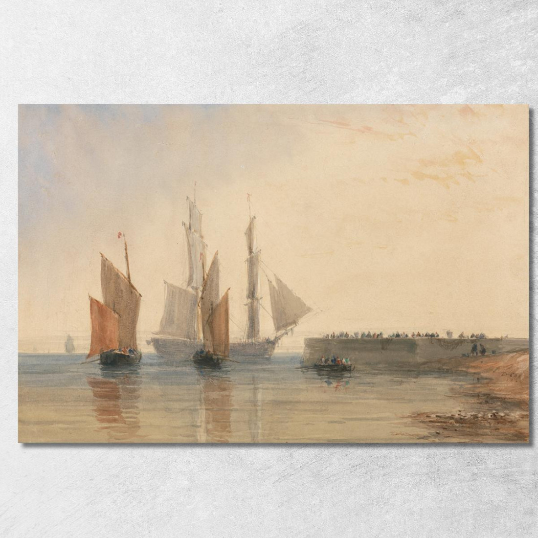 Ingresso Al Porto Di Calais David Cox dcx13 quadro stampato su tela Ingresso Al Porto Di Calais David Cox dcx13 quadro stampato su tela