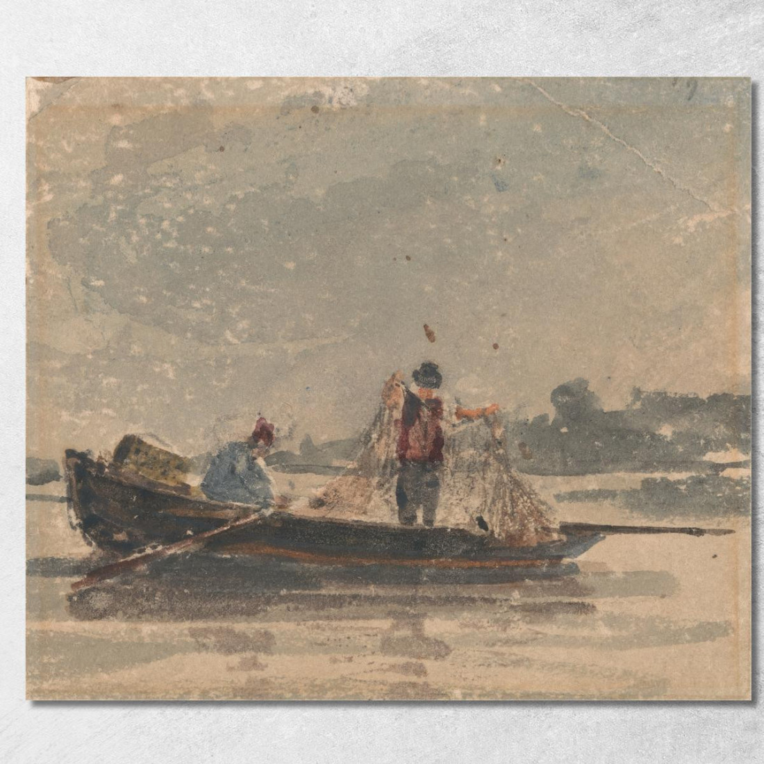 Pescatori Che Tirano Una Rete David Cox dcx15 quadro stampato su tela