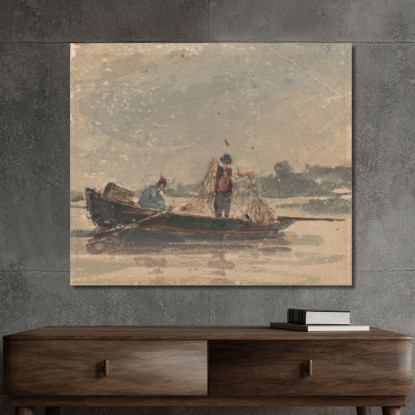 Pescatori Che Tirano Una Rete David Cox dcx15 quadro stampato su tela