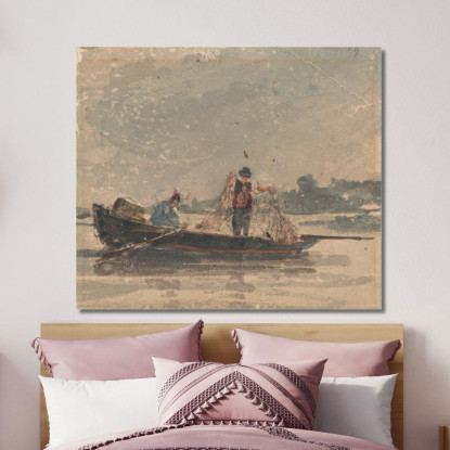 Pescatori Che Tirano Una Rete David Cox dcx15 quadro stampato su tela