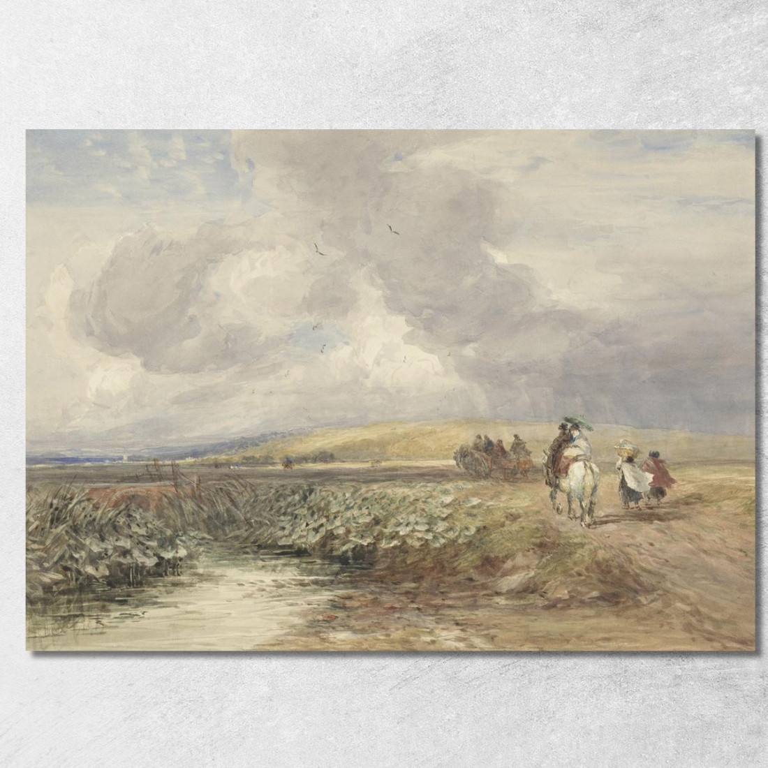 Paesaggio Con Viaggiatori David Cox dcx29 quadro stampato su tela Paesaggio Con Viaggiatori David Cox dcx29 quadro stampato su tela