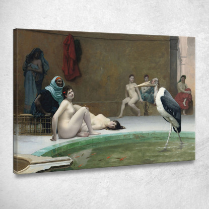 Le Marabout Nel Bagno Dell'Harem Jean-Léon Gérôme jlg73 quadro stampato su tela