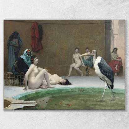 Le Marabout Nel Bagno Dell'Harem Jean-Léon Gérôme jlg73 quadro stampato su tela