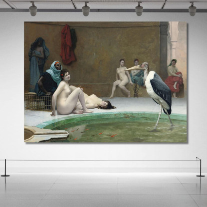 Le Marabout Nel Bagno Dell'Harem Jean-Léon Gérôme jlg73 quadro stampato su tela