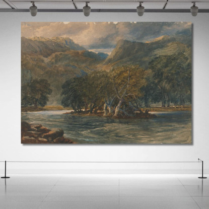 Sul Fiume Conway Galles Del Nord David Cox dcx35 quadro stampato su tela