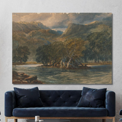 Sul Fiume Conway Galles Del Nord David Cox dcx35 quadro stampato su tela