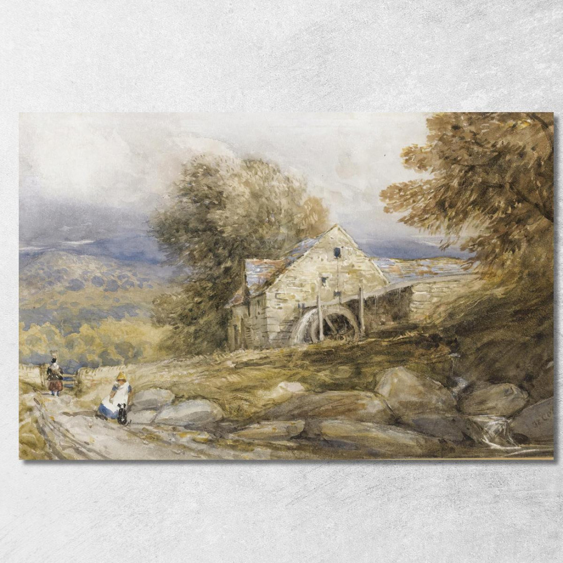Mulino A Ruota Sorpassata Galles Del Nord David Cox dcx38 quadro stampato su tela Mulino A Ruota Sorpassata Galles Del Nord David Cox dcx38 quadro stampato su tela