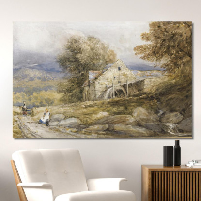 Mulino A Ruota Sorpassata Galles Del Nord David Cox dcx38 quadro stampato su tela