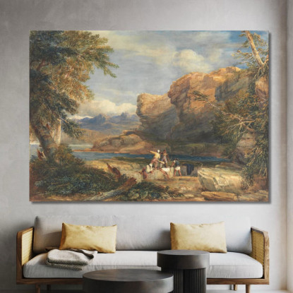 Isola Del Pirata David Cox dcx40 quadro stampato su tela