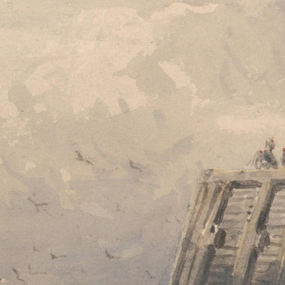 Barche A Vela E Pescatori Di Gamberetti Al Largo Di Un Molo David Cox dcx42 quadro stampato su tela