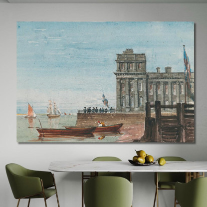 La Vecchia Dogana Di Greenwich David Cox dcx45 quadro stampato su tela