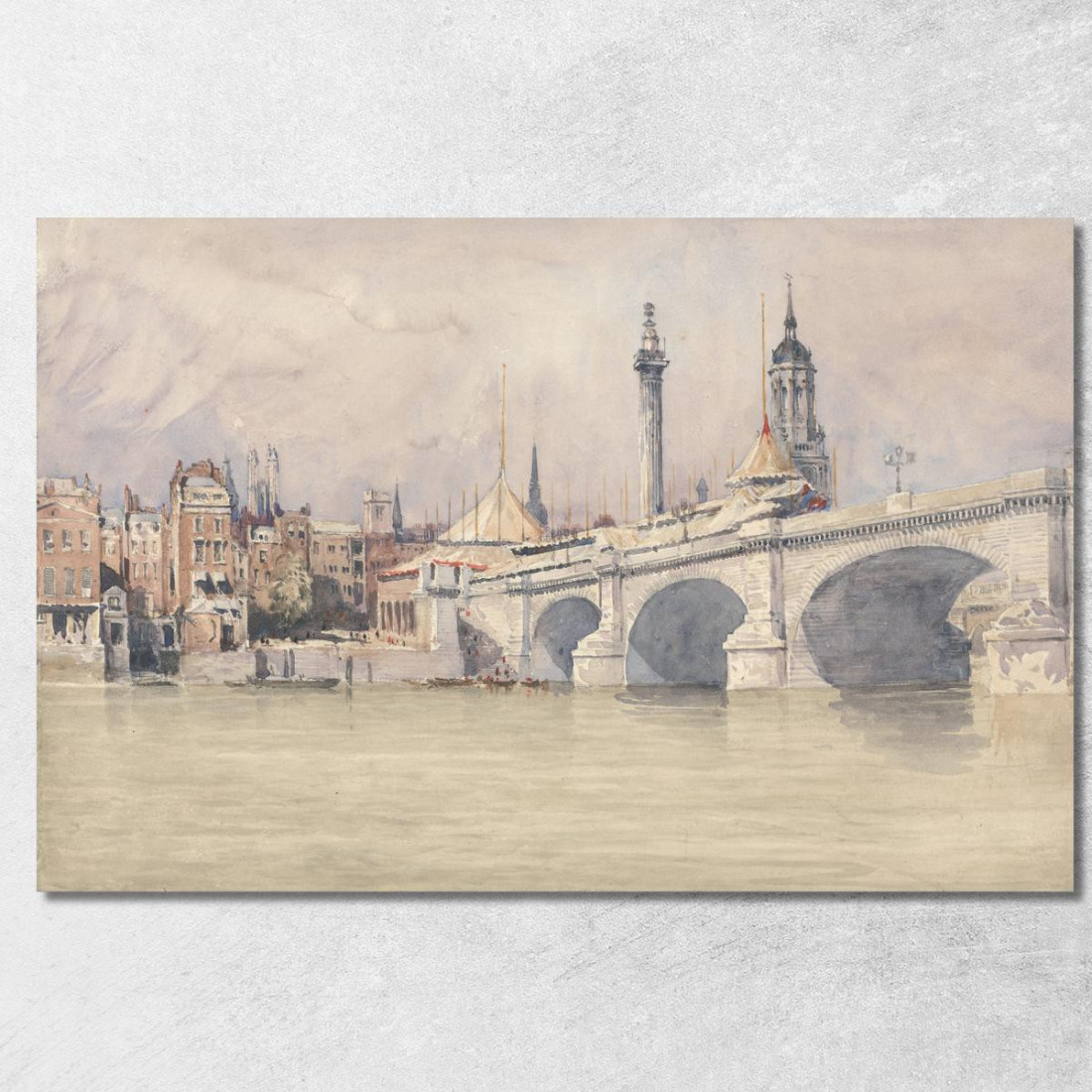L'Apertura Del Nuovo Ponte Di Londra David Cox dcx46 quadro stampato su tela L'Apertura Del Nuovo Ponte Di Londra David Cox dcx46 quadro stampato su tela