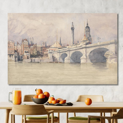 L'Apertura Del Nuovo Ponte Di Londra David Cox dcx46 quadro stampato su tela