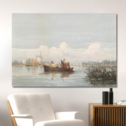 Il Tamigi A Battersea David Cox dcx50 quadro stampato su tela