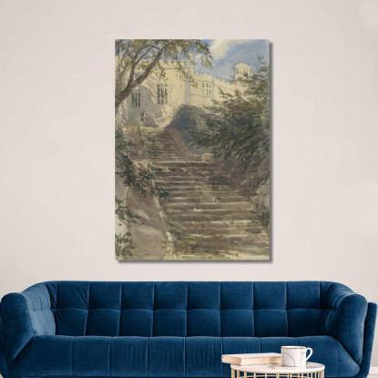 Scala Del Giardino Presso Haddon Hall Derbyshire David Cox dcx53 quadro stampato su tela