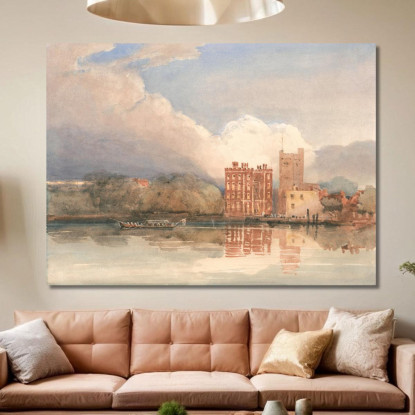 Veduta Del Palazzo Di Lambeth Sul Tamigi David Cox dcx56 quadro stampato su tela