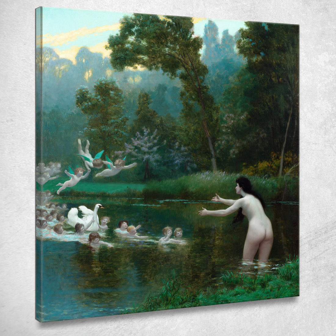 Leda E Il Cigno Jean-Léon Gérôme jlg78 quadro stampato su tela Leda E Il Cigno Jean-Léon Gérôme jlg78 quadro stampato su tela