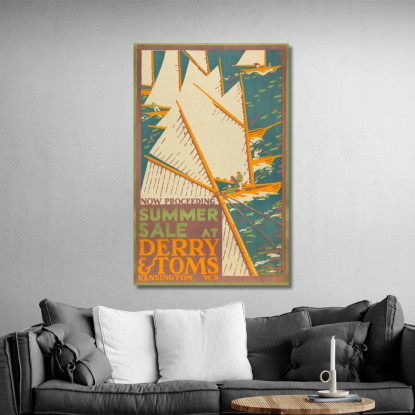 Saldi Estivi Da Derry And Tom'S Londra Edward McKnight Kauffer emk13 quadro stampato su tela