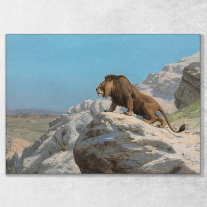 Leone In Guardia Jean-Léon Gérôme jlg80 quadro stampato su tela