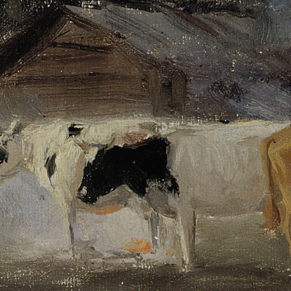 Estudio De Vacas En Humo De Turba Eero Järnefelt ejr4 cuadro en lienzo