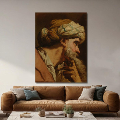 Testa Di Un Uomo In Costume Orientale Gaetano Gandolfi ggn5 quadro stampato su tela