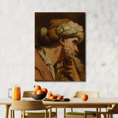 Testa Di Un Uomo In Costume Orientale Gaetano Gandolfi ggn5 quadro stampato su tela