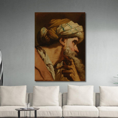 Testa Di Un Uomo In Costume Orientale Gaetano Gandolfi ggn5 quadro stampato su tela