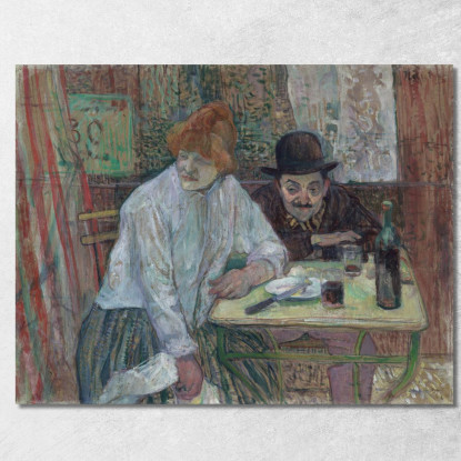 Al Caffè La Mie Henri de Toulouse-Lautrec htl10 quadro stampato su tela