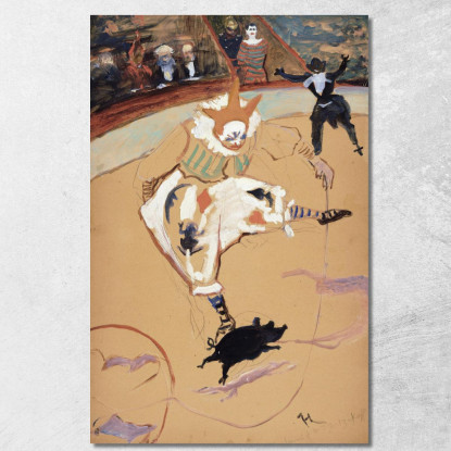 Al Circo Fernando Medrano Con Un Maialino Henri de Toulouse-Lautrec htl11 quadro stampato su tela