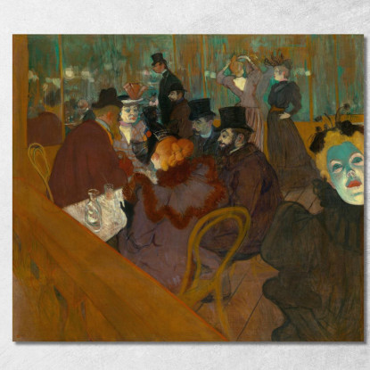 Al Moulin Rouge Henri de Toulouse-Lautrec htl14 quadro stampato su tela