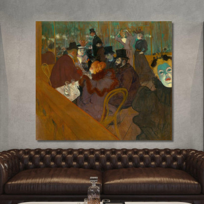 Al Moulin Rouge Henri de Toulouse-Lautrec htl14 quadro stampato su tela