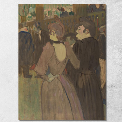 La Goulue E Sua Sorella Henri de Toulouse-Lautrec htl51 quadro stampato su tela