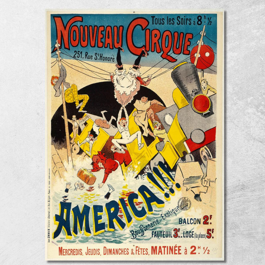 Nuovo Circo Americano!!! Henri Georges Meunier hgm13 quadro stampato su tela Nuovo Circo Americano!!! Henri Georges Meunier hgm13 quadro stampato su tela