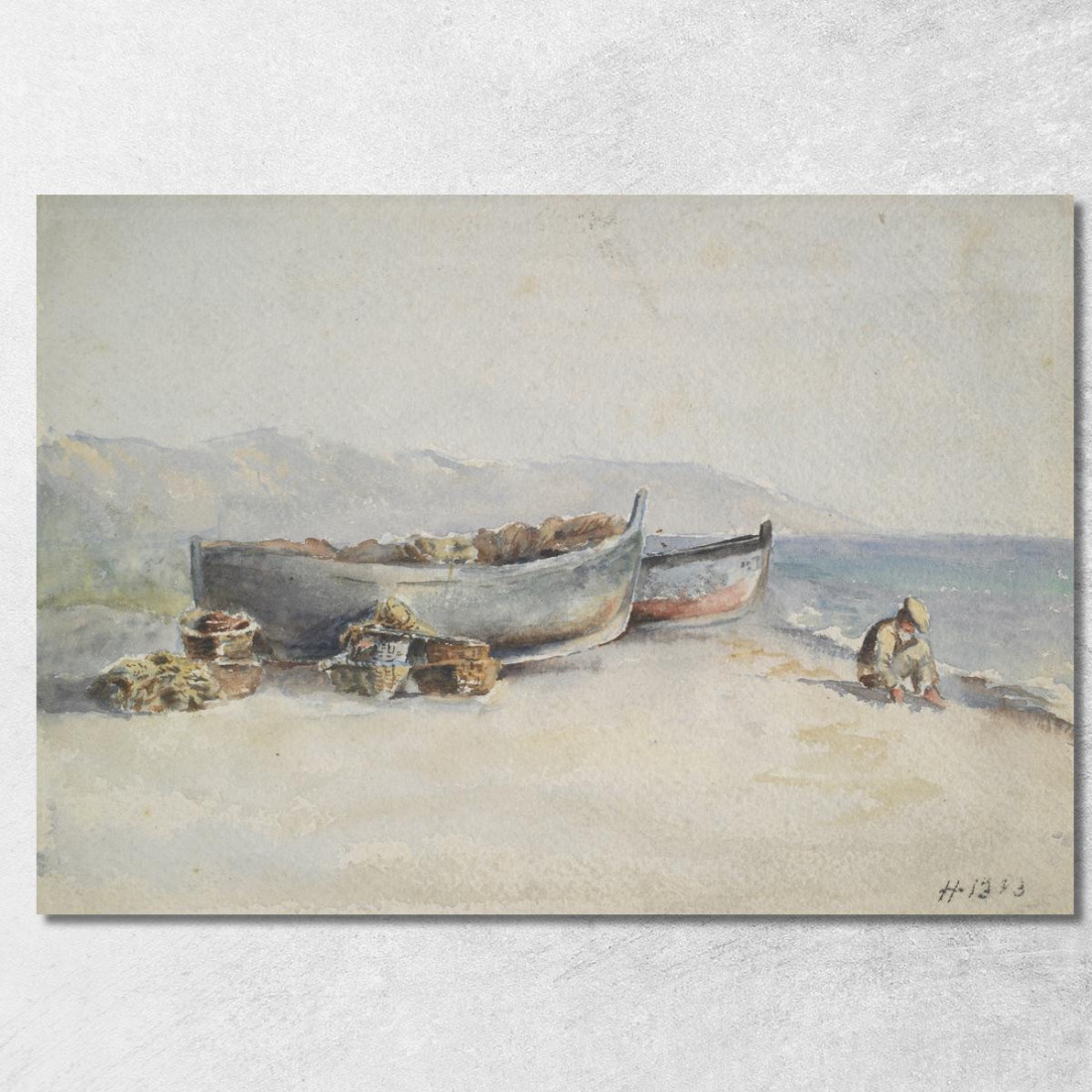 Barche Da Pesca Sulla Riva Hercules Brabazon Brabazon hbb26 quadro stampato su tela Barche Da Pesca Sulla Riva Hercules Brabazon Brabazon hbb26 quadro stampato su tela