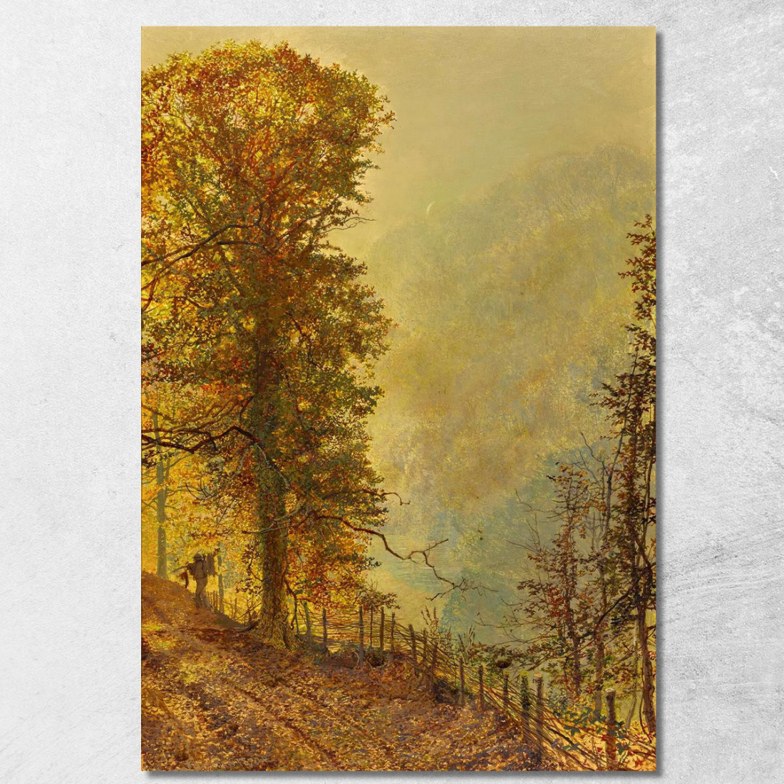 Un Cacciatore Di Conigli Su Una Strada Lungo Il Fiume John Atkinson Grimshaw jag10 quadro stampato su tela Un Cacciatore Di Conigli Su Una Strada Lungo Il Fiume John Atkinson Grimshaw jag10 quadro stampato su tela