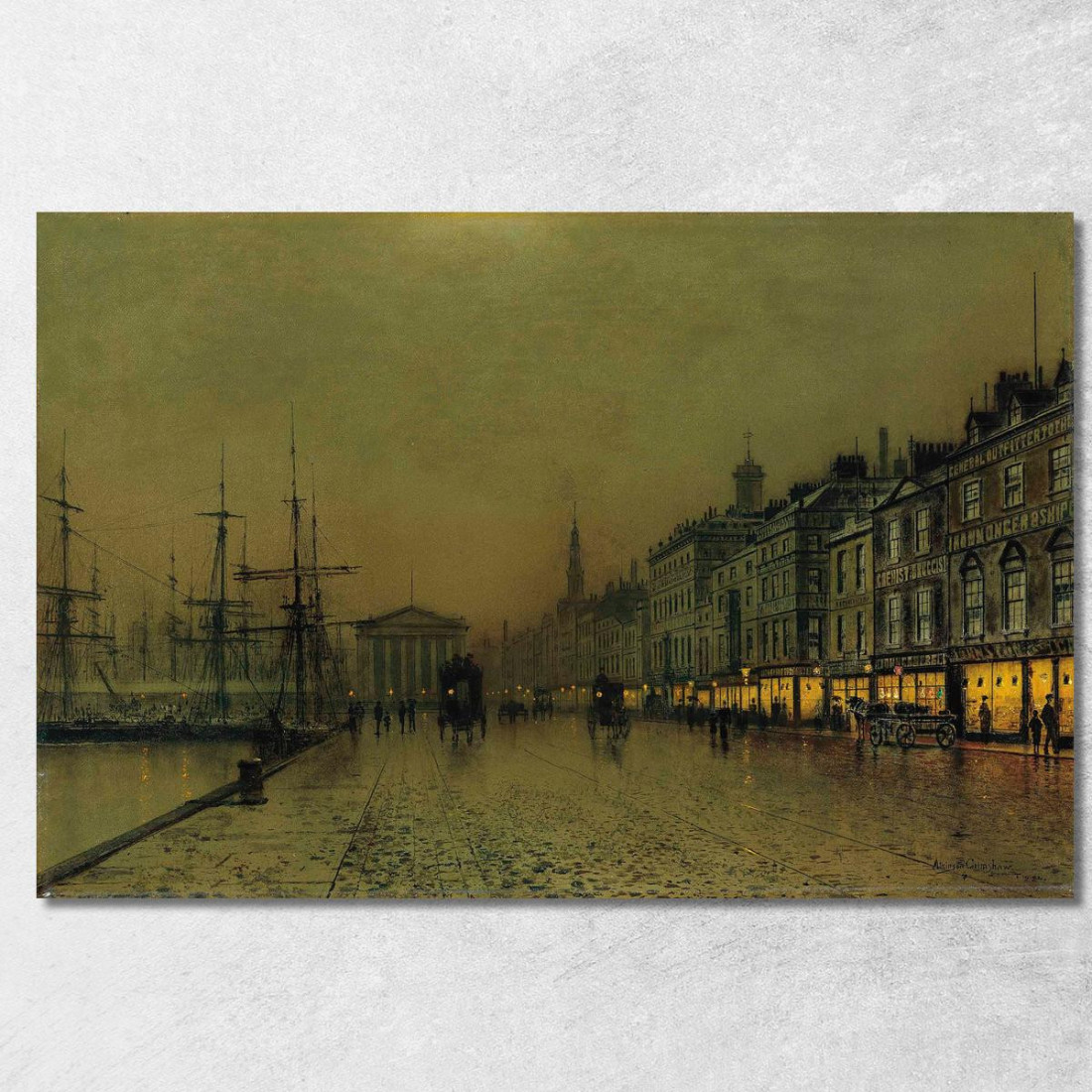 Greenock Il Molo Di Notte John Atkinson Grimshaw jag31 quadro stampato su tela Greenock Il Molo Di Notte John Atkinson Grimshaw jag31 quadro stampato su tela
