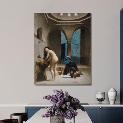 Studio Per Una Donna Turca Del Bagno Maure Nel Bagno Jean-Léon Gérôme jlg121 quadro stampato su tela