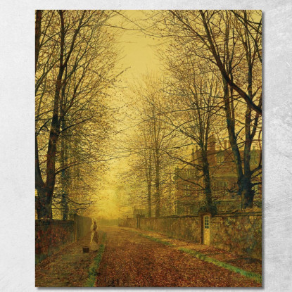 Nel Bagliore Dorato Dell'Autunno John Atkinson Grimshaw jag34 quadro stampato su tela