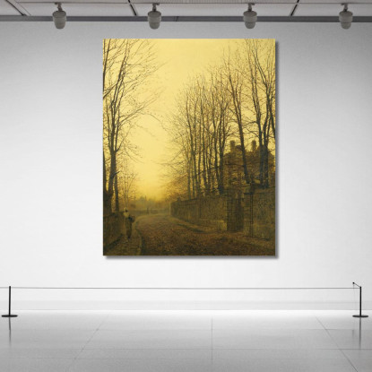 Tardo Autunno John Atkinson Grimshaw jag37 quadro stampato su tela
