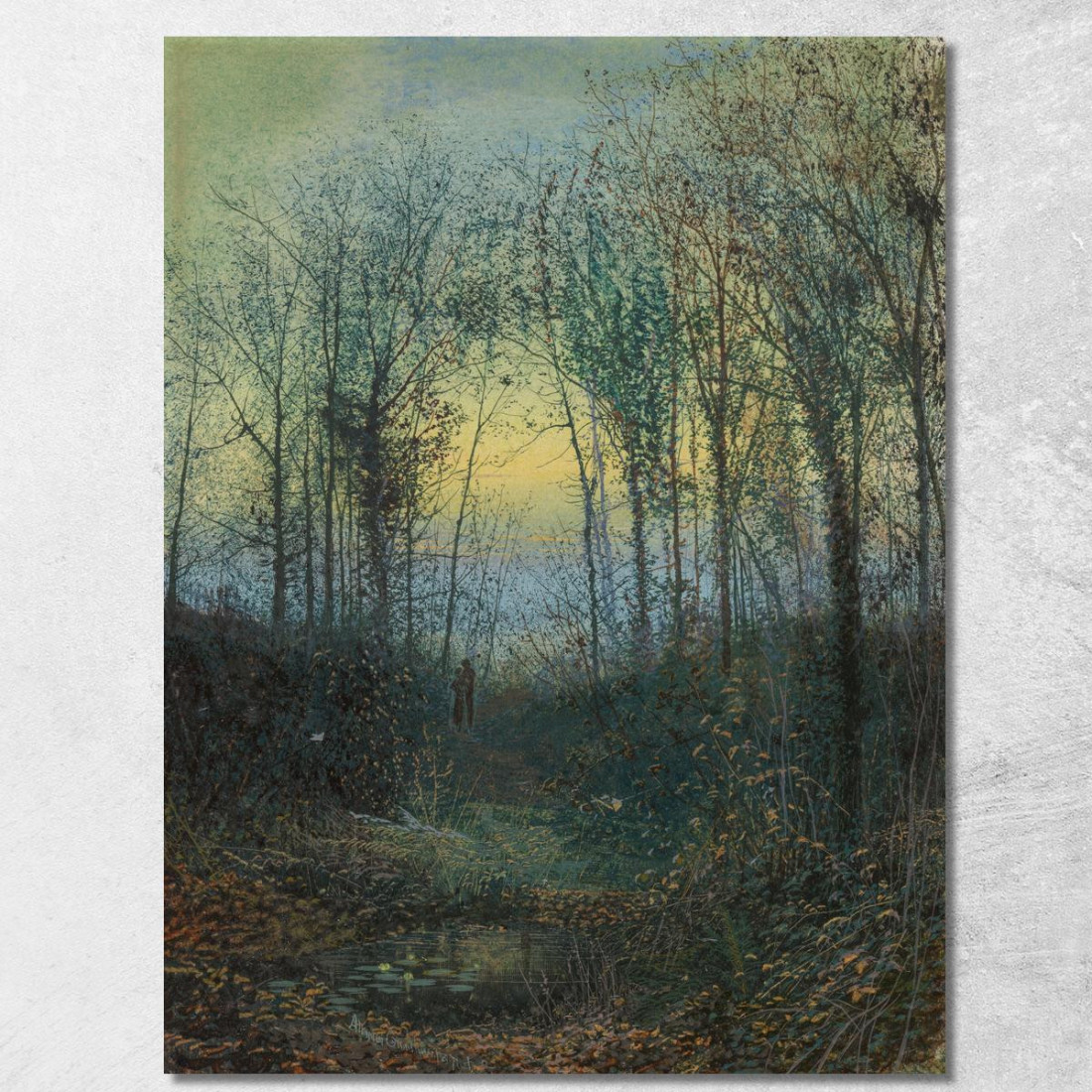 Amanti In Un Bosco John Atkinson Grimshaw jag41 quadro stampato su tela Amanti In Un Bosco John Atkinson Grimshaw jag41 quadro stampato su tela