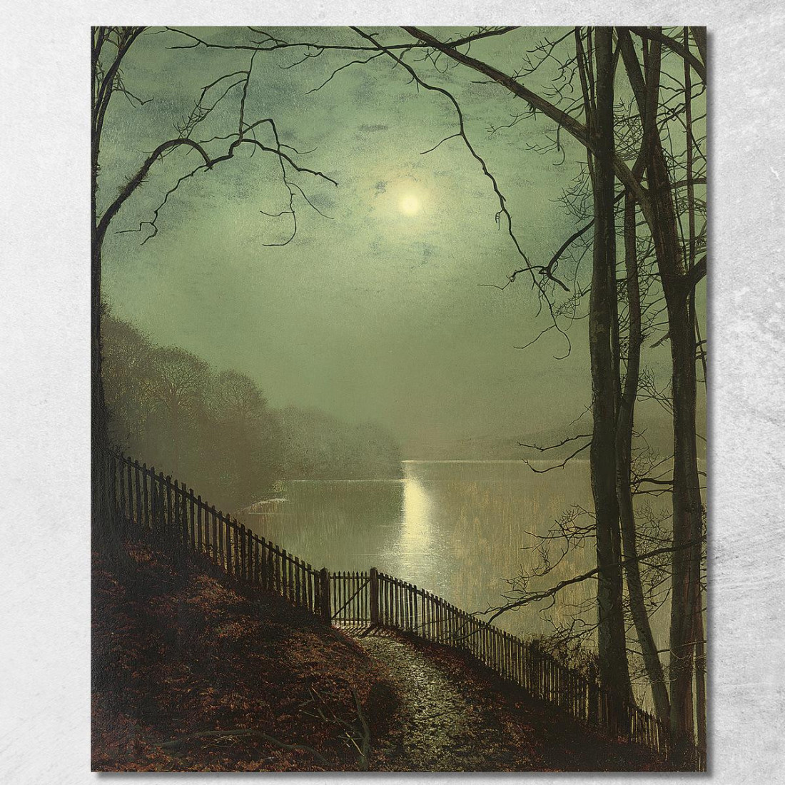 Chiaro Di Luna Sul Lago Roundhay Park Leeds John Atkinson Grimshaw jag45 quadro stampato su tela Chiaro Di Luna Sul Lago Roundhay Park Leeds John Atkinson Grimshaw jag45 quadro stampato su tela