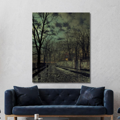 Novembre John Atkinson Grimshaw jag49 quadro stampato su tela