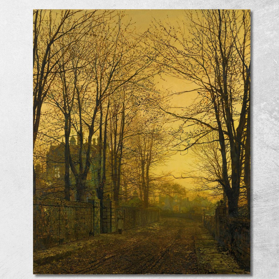 Dopo Il Bagliore Di Ottobre John Atkinson Grimshaw jag50 quadro stampato su tela Dopo Il Bagliore Di Ottobre John Atkinson Grimshaw jag50 quadro stampato su tela