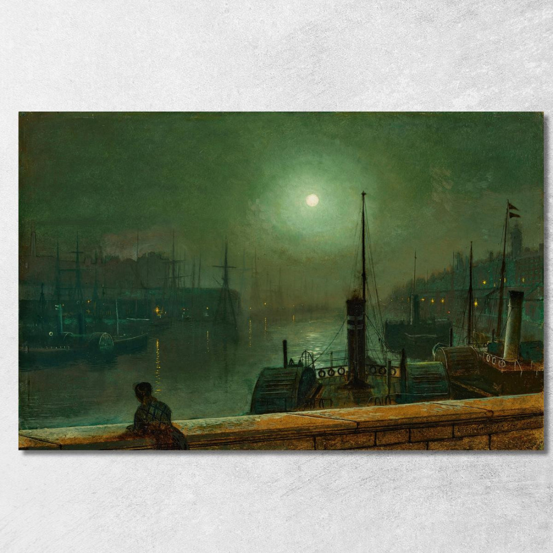 Sul Clyde Glasgow John Atkinson Grimshaw jag53 quadro stampato su tela Sul Clyde Glasgow John Atkinson Grimshaw jag53 quadro stampato su tela