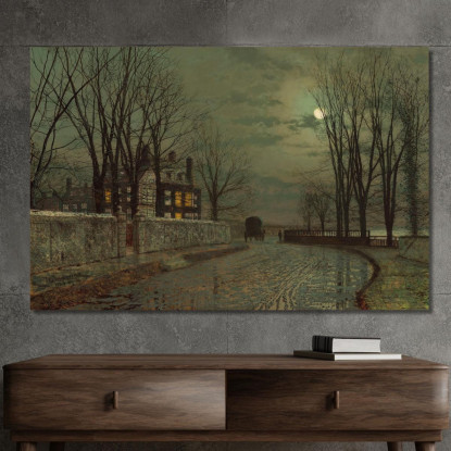 La Svolta Della Strada John Atkinson Grimshaw jag76 quadro stampato su tela