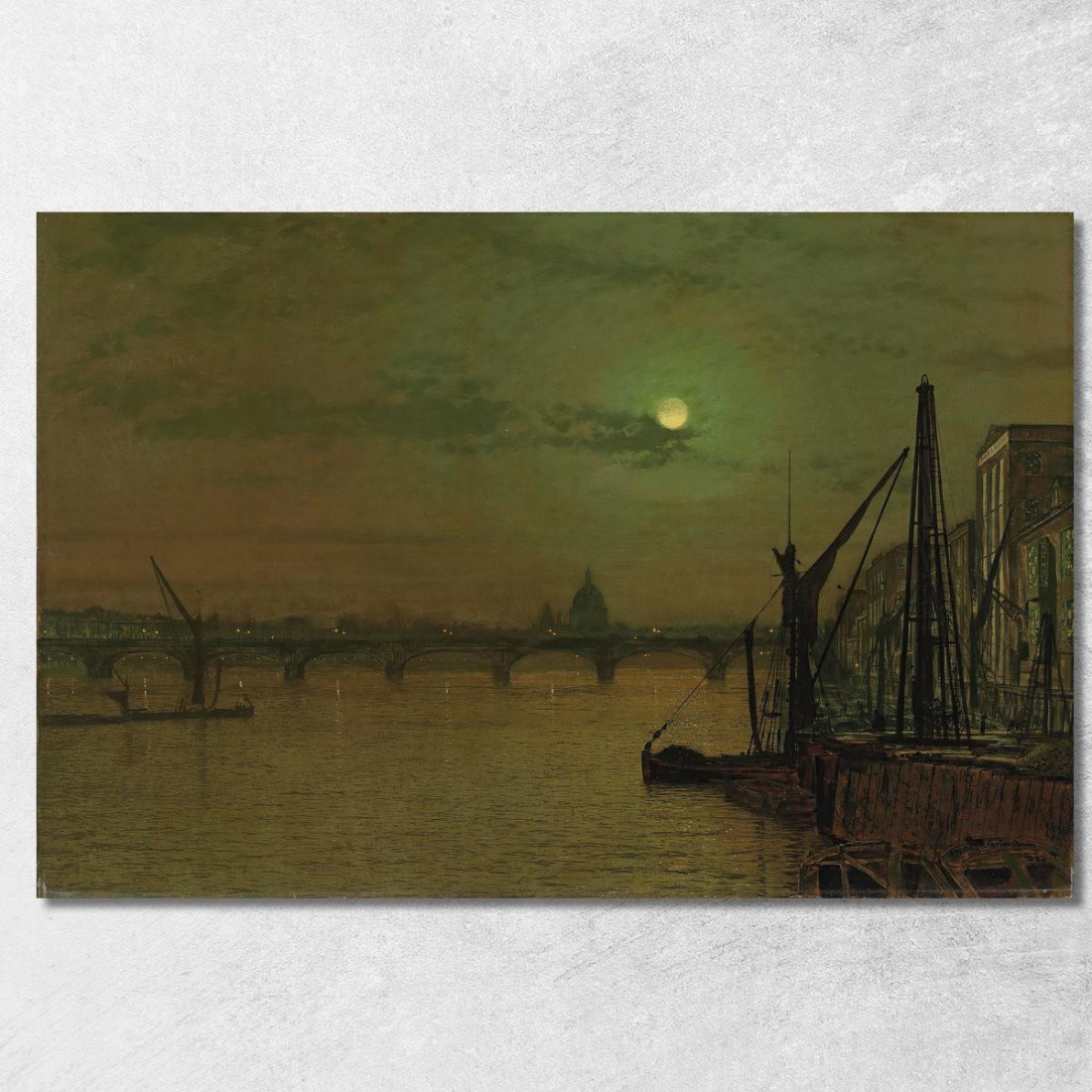 Ponte Di Waterloo Londra Guardando A Est John Atkinson Grimshaw jag80 quadro stampato su tela Ponte Di Waterloo Londra Guardando A Est John Atkinson Grimshaw jag80 quadro stampato su tela